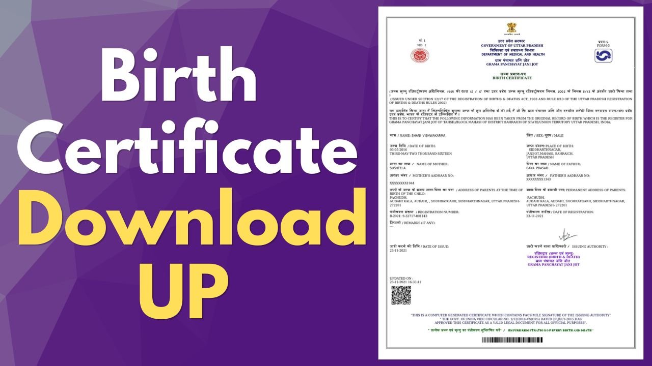Birth Certificate Download UP